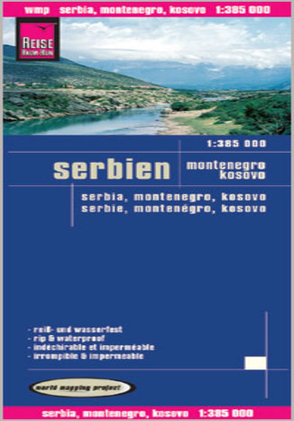 Okładka: Serbia, Czarnogóra, Kosowo. Mapa Reise Know-How / 1:385 000