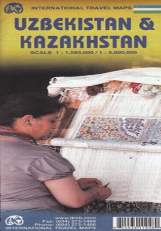 Okładka: Uzbekistan i Kazakhstan, Mapa ITMB 1:580 000/ 1:3 000 000