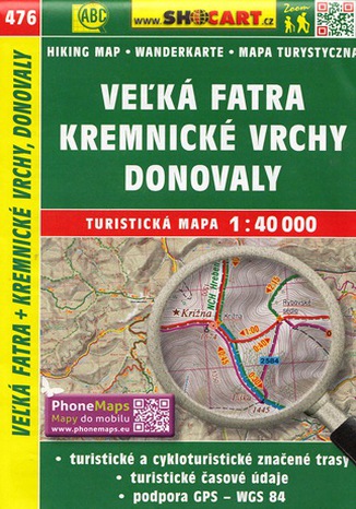 Veľká Fatra, Kremnické vrchy, Donovaly, 1:40 000  - okładka książki