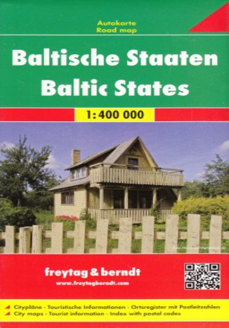 Okładka książki Kraje Bałtyckie. Litwa Łotwa Estonia. Mapa Freytag & Berndt / 1:400 000