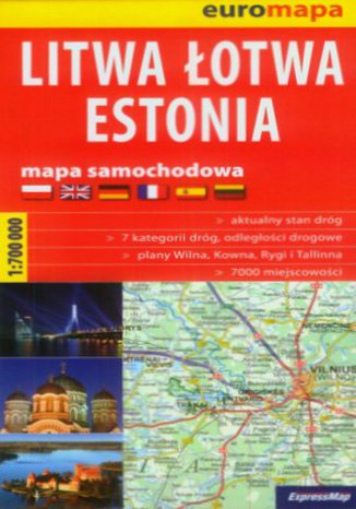 Litwa, Łotwa, Estonia. Mapa Expressmap / 1:700 000  - okładka książki
