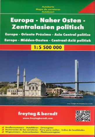 Europa - Bliski Wschód - Azja Środkowa mapa 1:5 500 000 Freytag & Berndt Praca zbiorowa - okładka audiobooka MP3