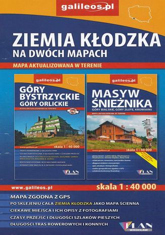 Okładka: Ziemia Kłodzka na dwóch mapach, 1:40 000