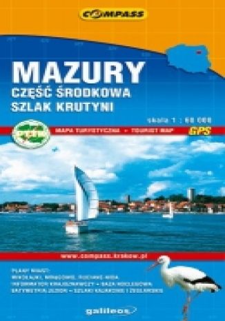 Okładka: Mazury. Część środkowa, Szlak Krutyni. Mapa turystyczna