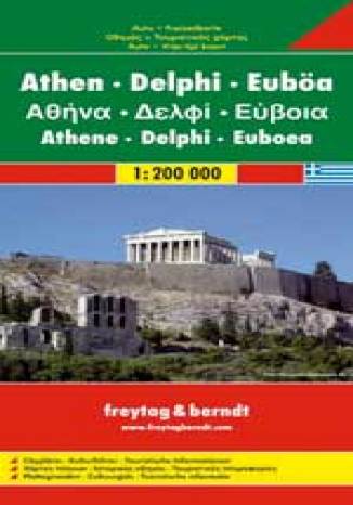 Ateny, Delfy, Eubea. Mapa samochodowa  - okładka książki