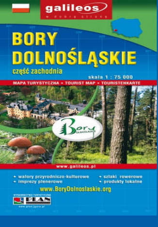 Okładka: Bory Dolnośląskie. Część zachodnia. Mapa [Galileos\