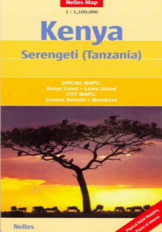 Okładka: Kenia. Setengeti (Tanzania). Mapa