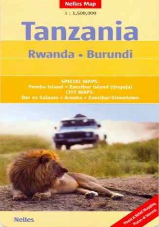 Okładka: Tanzania. Rwanda, Burundi. Mapa
