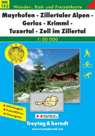 Okładka: Mayrhofen, Zillertaler, Alpy. Mapa turystyczna