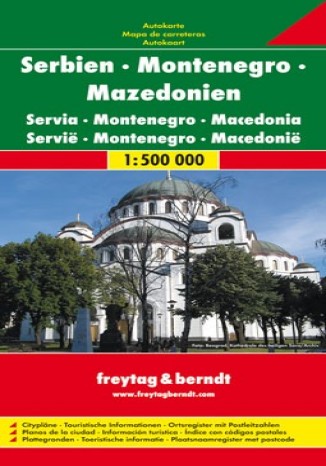 Okładka książki/ebooka Serbia Czarnogóra Macedonia. Mapa samochodowa