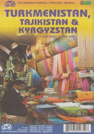 Okładka: Turkmenistan, Tadżykistan i Kirgistan. ITMB Mapa 1:1 350 000 / 1:100 000
