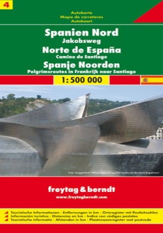 Okładka: Hiszpania (cz.4). Droga św Jakuba. Mapa Freytag & Berndt 1:500 000