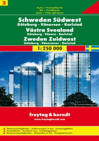 Okładka: Szwecja Południowo-Zachodnia (cz.2). Mapa Freytag & Berndt 1:250 000