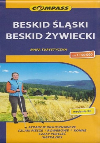 Okładka: Beskid Śląski i Żywiecki. Mapa Compass 1:50 000