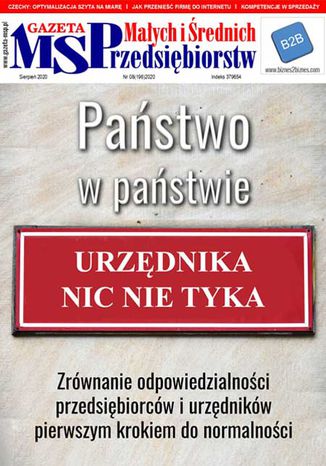 Gazeta MSP sierpie 2020 Tomasz Peplak - okadka ksiki