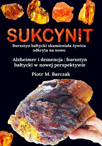 Okładka:Sukcynit. Bursztyn bałtycki skamieniała żywica odkryta na nowo. Alzheimer i demencja. Bursztyn bałtycki w nowej perspektywie 