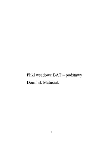 Okładka: Pliki wsadowe BAT - podstawy