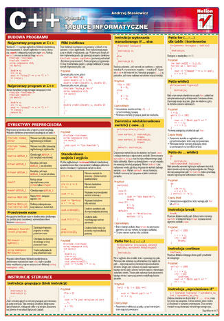 Okładka:Tablice informatyczne. C++. Wydanie II 