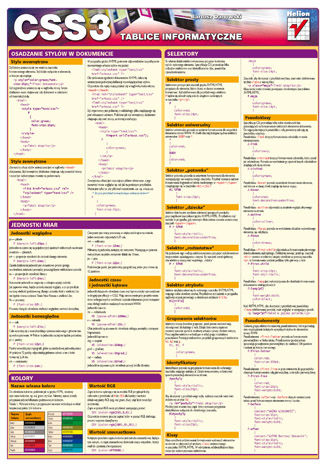 Okładka:Tablice informatyczne. CSS3 