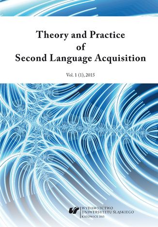 "Theory and Practice of Second Language Acquisition" 2015. Vol. 1 (1) red. Danuta Gabryś-Barker, Adam Wojtaszek - okladka książki