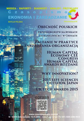 Ekonomia i Zarządzanie nr 6/ 2015 ISSN 2084-963X Naukowe Wydawnictwo IVG - okladka książki