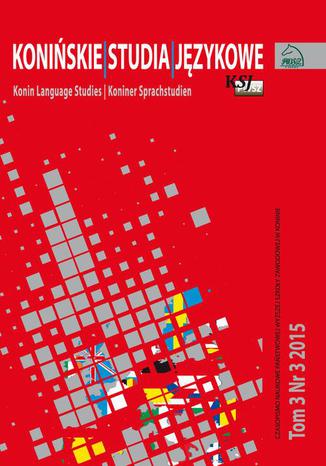 Konińskie Studia Językowe Tom 3 Nr 3 2015 Mirosław Pawlak - okladka książki