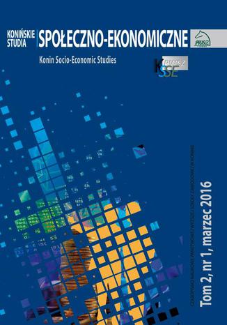 Konińskie Studia Społeczno-Ekonomiczne Tom 2 Nr 1 2016 Jakub Bartoszewski - okladka książki