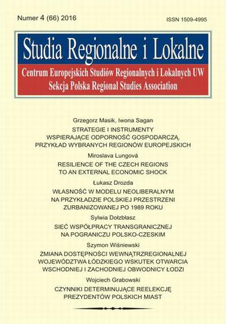 Studia Regionalne i Lokalne nr 4(66)/2016 Grzegorz Gorzelak - okladka książki