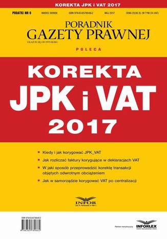 Korekta JPK i VAT 2017 Infor Pl - okladka książki