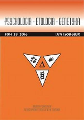 Psychologia-Etologia-Genetyka nr 33/2016 Włodzimierz Oniszczenko - okladka książki