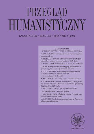 Przegląd Humanistyczny 2015/2 (449) Lech M. Nijakowski, Roman Chymkowski - okladka książki