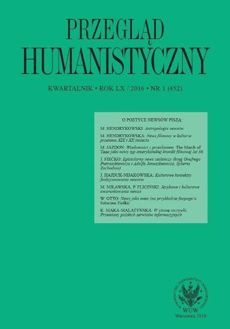 Przegląd Humanistyczny 2016/1 (452) Ewa Szczęsna, Marek Hendrykowski - okladka książki