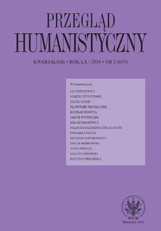 Przegląd Humanistyczny 2016/2 (453) Praca zbiorowa - okladka książki