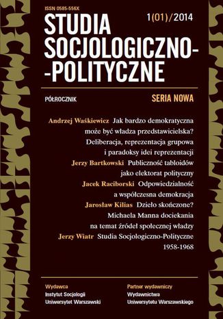 Studia Socjologiczno-Polityczne 2014/1 (1) Praca zbiorowa - okladka książki