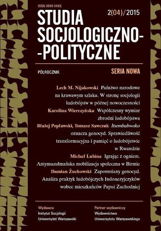 Studia Socjologiczno-Polityczne 2015/2 (04) Lech M. Nijakowski - okladka książki
