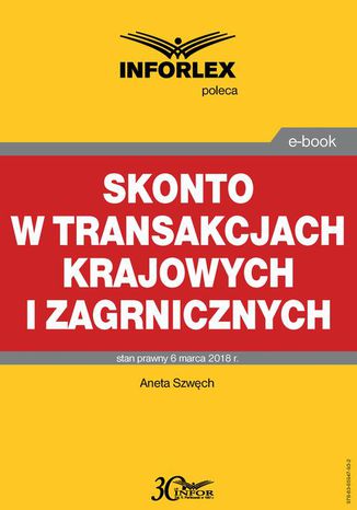 Skonto w transakcjach krajowych i zagranicznych Aneta Szwęch - okladka książki