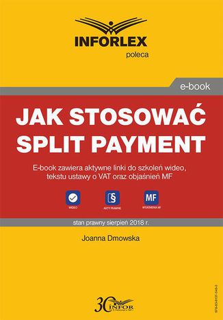 Jak stosować split payment Joanna Dmowska - okladka książki