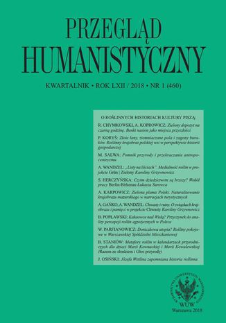 Przegląd Humanistyczny 2018/1 (460) Agnieszka  Karpowicz, Roman Chymkowski, Anna Wandzel - okladka książki