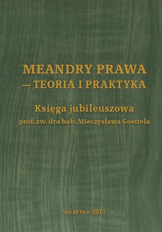 Meandry prawa - teoria i praktyka. Księga jubileuszowa prof. zw. dra hab. Mieczysława Goettela Emil Pływaczewski, Janusz Bryk - okladka książki