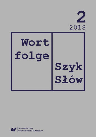 "Wortfolge. Szyk słów" 2018, nr 2 red. Robert Rduch - okladka książki