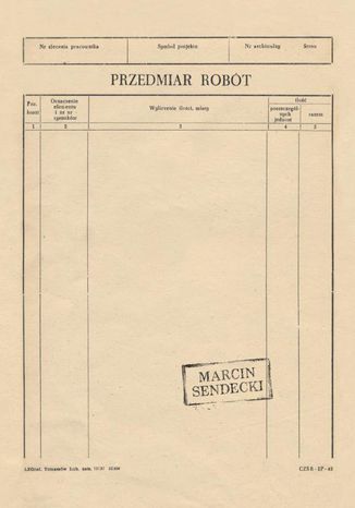 Przedmiar robót Marcin Sendecki - okladka książki