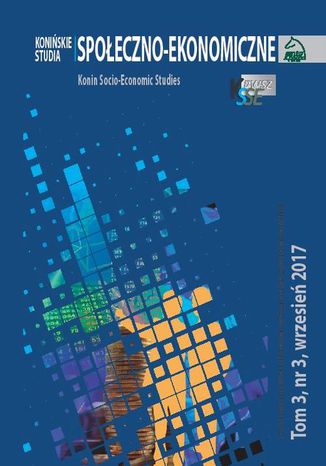 Konińskie Studia Społeczno-Ekonomiczne Tom 3 Nr 3 2017 Jakub Bartoszewski - okladka książki