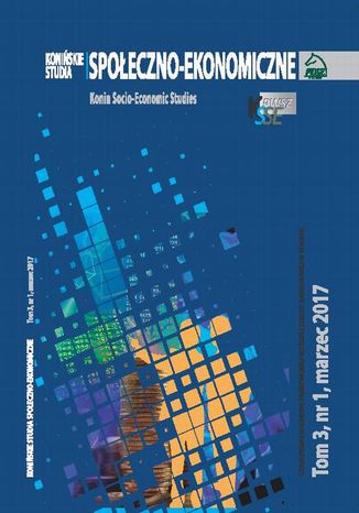 Konińskie Studia Społeczno-Ekonomiczne Tom 3 Nr 1 2017 Jakub Bartoszewski - okladka książki