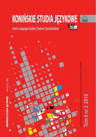 Konińskie Studia Językowe Tom 6 Nr 2 2018 Mirosław Pawlak - okladka książki