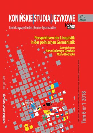 Konińskie Studia Językowe Tom 6 Nr 1 2018 Mirosław Pawlak - okladka książki