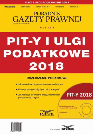 PIT-y i ulgi podatkowe 2018 Podatki 2/2019 Praca zbiorowa - okladka książki