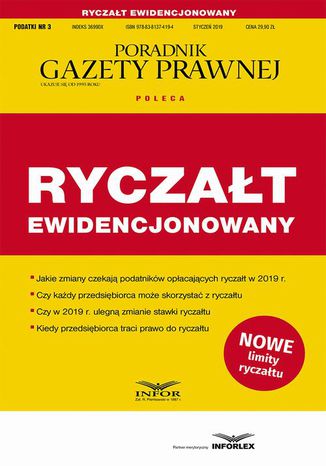 Ryczałt ewidencjonowany Podatki 3/2019 Praca zbiorowa - okladka książki