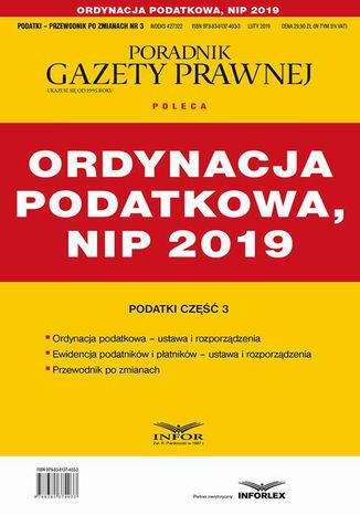 Ordynacja podatkowa , NIP 2019 Praca zbiorowa - okladka książki