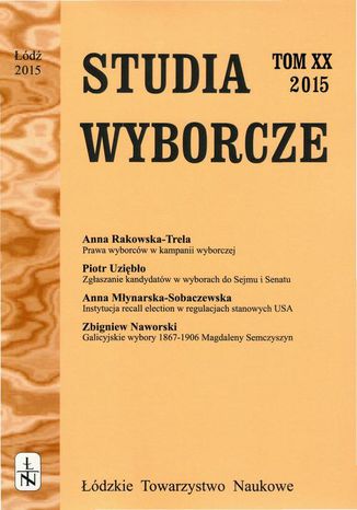 Studia Wyborcze t. 20 Praca zbiorowa - okladka książki