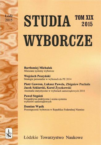 Studia Wyborcze t. 19 Praca zbiorowa - okladka książki